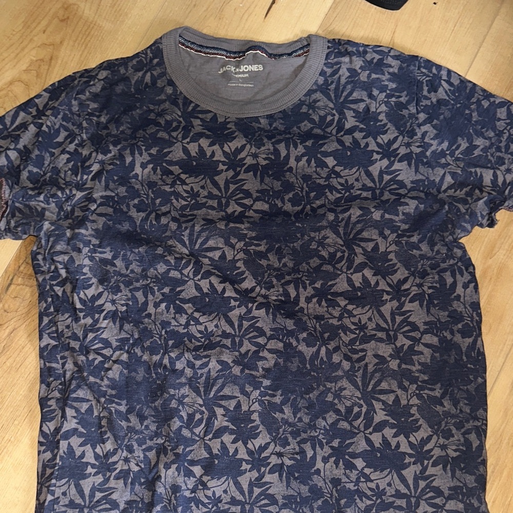Jack & Jones Men's Navy Floral Tee
